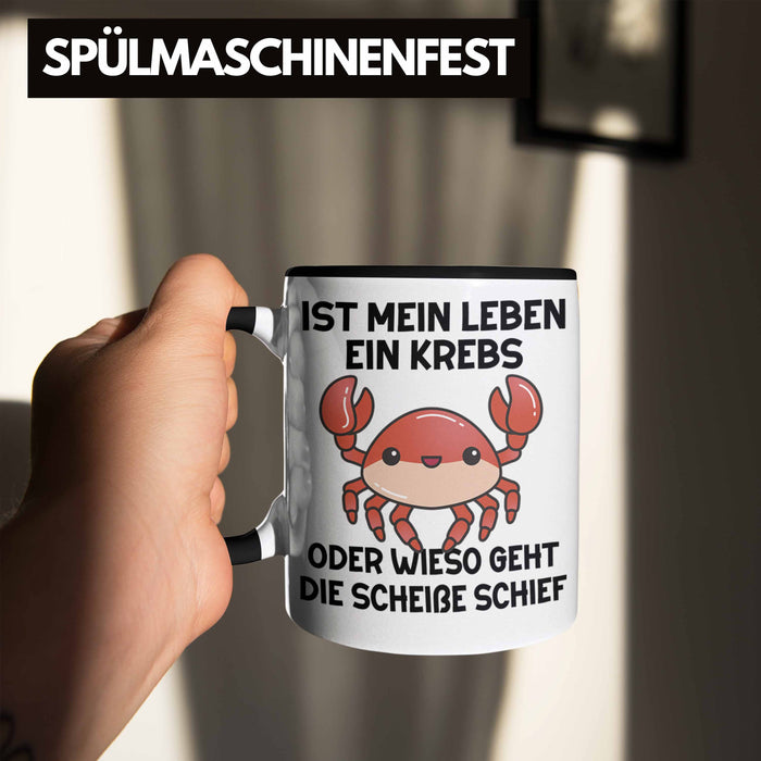 Dank Meme Tasse Spruch Internet Meme Geschenkidee Depressionen Ist Mein Leben Ein Krebs Oder Wieso Geht Die SCH Schief? Schwarz Trendation