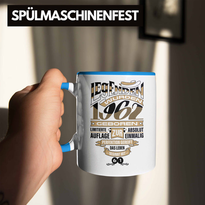 TRENDATION 60. Geburtstag Tasse Frau Mann Geschenk 60er Geschenkidee 60 Mutter Vater Blau Trendation