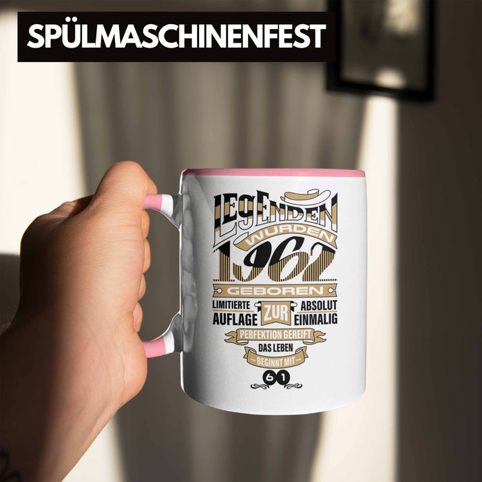 TRENDATION 60. Geburtstag Tasse Frau Mann Geschenk 60er Geschenkidee 60 Mutter Vater Rosa Trendation
