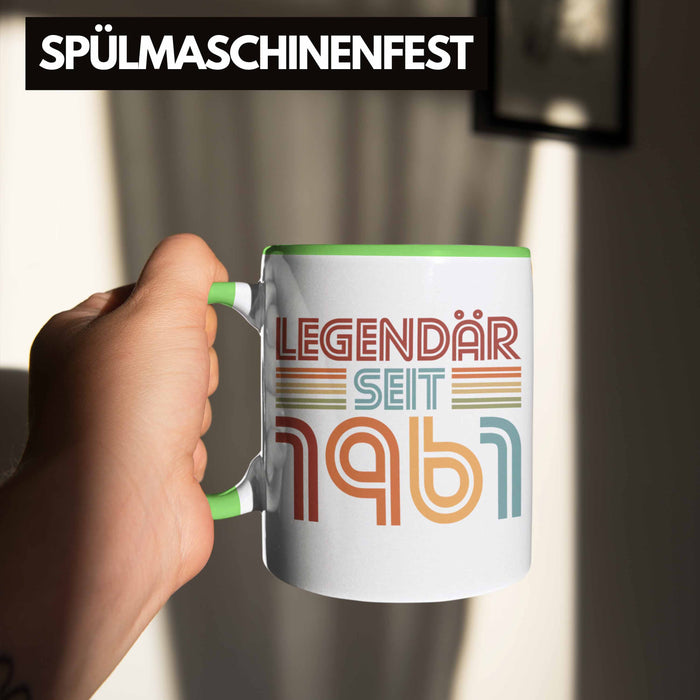Trendation - 60. Geburtstag Tasse Frau Männer Geschenk 60er Geschenkidee 60 Mutter Vater Mann Frauen Lustig Geschenke Deko Grün Trendation