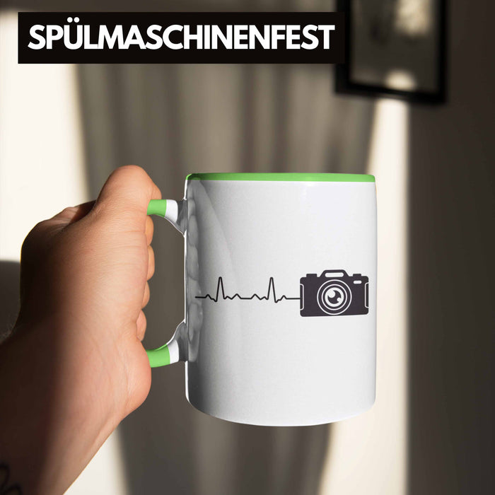 Trendation - Fotograf Tasse Zubehör Fotografie Geschenk Fotografieren Kaffeetasse Geschenkideen Lustiger Spruch Grün Trendation