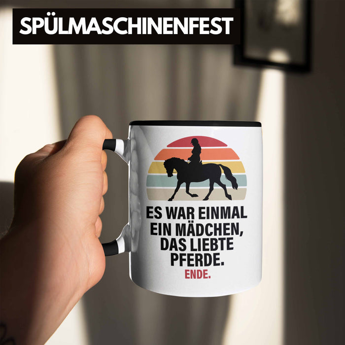 Trendation - Pferde Tasse Lustig Reiterin Geschenk Pferde Geschenke Mädchen Pferdeliebhaber Schwarz Trendation