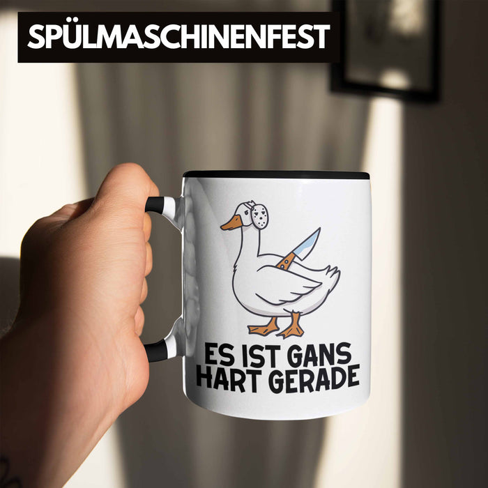 Dank Meme Tasse Ganz Gans Besitzer Wortspiel Es Ist Gans Hart Gerade Geschenkidee Depressionen Schwarz Trendation