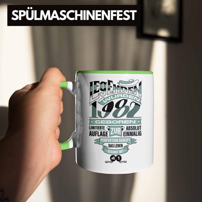 TRENDATION 40. Geburtstag Tasse Frau Mann Geschenk 40er Geschenkidee 40 Mutter Vater Grün Trendation