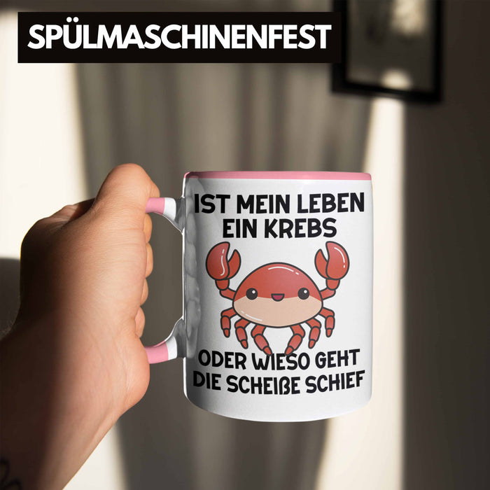 Dank Meme Tasse Spruch Internet Meme Geschenkidee Depressionen Ist Mein Leben Ein Krebs Oder Wieso Geht Die SCH Schief? Rosa Trendation