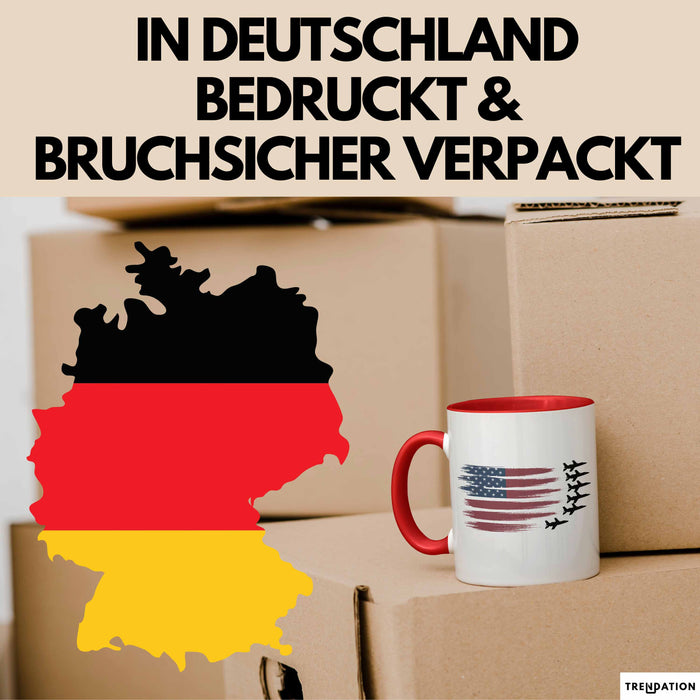 Luftwaffensoldat Pilot USA Flagge Tasse Geschenk Lustige Geschenkidee Spruch Rot Trendation