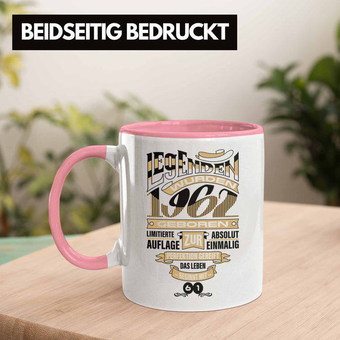 TRENDATION 60. Geburtstag Tasse Frau Mann Geschenk 60er Geschenkidee 60 Mutter Vater Rosa Trendation