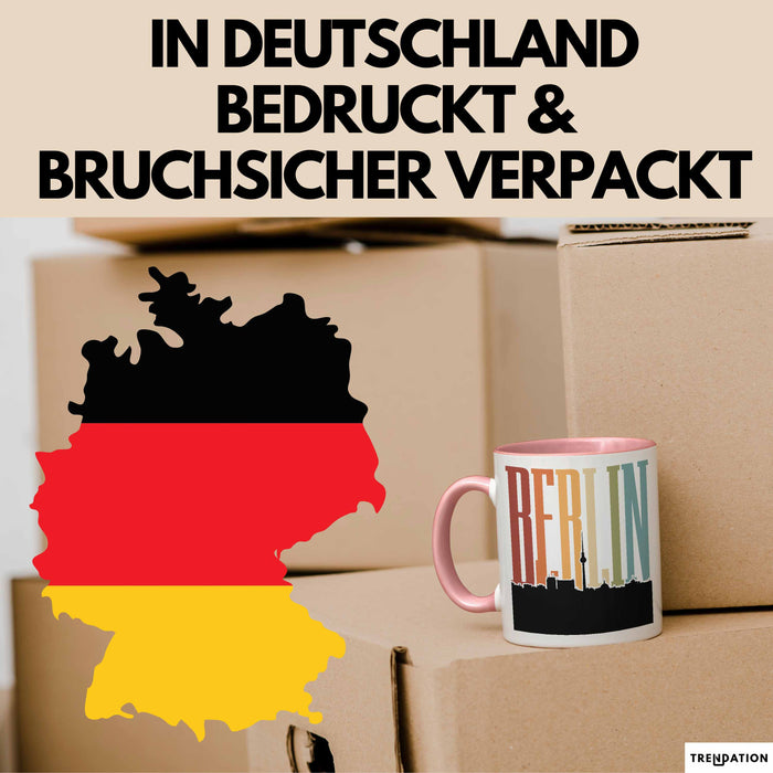 Berlin Tasse Geschenk Horizont Hauptstadt Stadt Spruch Geschenkidee Rosa Trendation