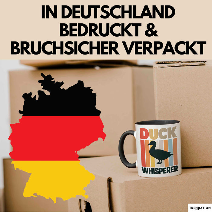 Quietscheente Tier Tasse Geschenk Lustige Geschenkidee Spruch Entenflüsterer Schwarz Trendation