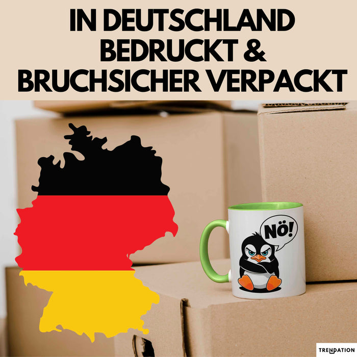 Sarkastischer Pinguin Tasse Geschenk Lustige Geschenkidee Spruch Nö Grün Trendation