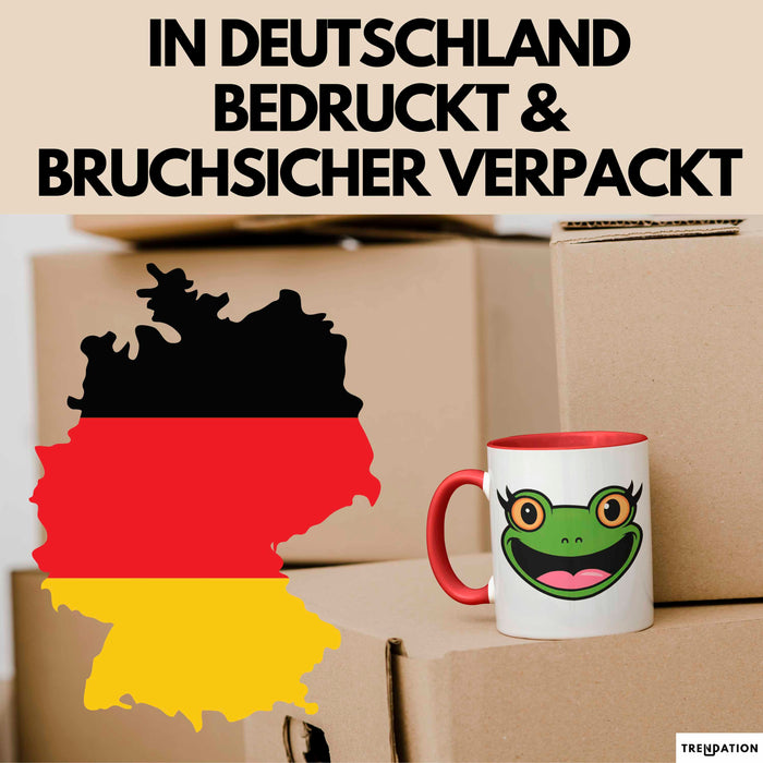 Frosch Tier Tasse Geschenk Lustige Geschenkidee Spruch Rot Trendation