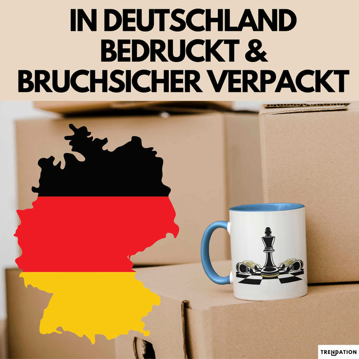 Schachspieler Tasse Geschenkidee Strategie Meister Lustiger Geschenkidee Lustig Blau Trendation