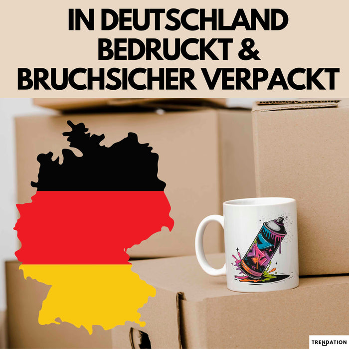 Graffiti Künstler Tasse Geschenkidee für Streetart Fan Weiß Trendation