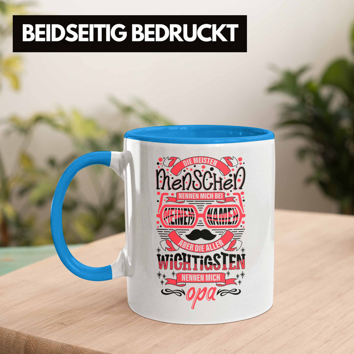 Opa Tasse Geschenk von Enkel Enkelin Bester Opa Der Welt Tasse Geschenkidee Bester Opa Der Welt Blau Trendation