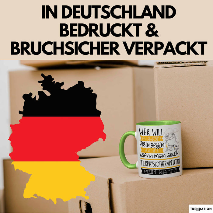 Tierphysiotherapeutin Tasse Geschenk Spruch Wer Will Schon Prinzessin Sein Wenn Man Auch Tierphysiotherapeutin Sein Kann Grün Trendation