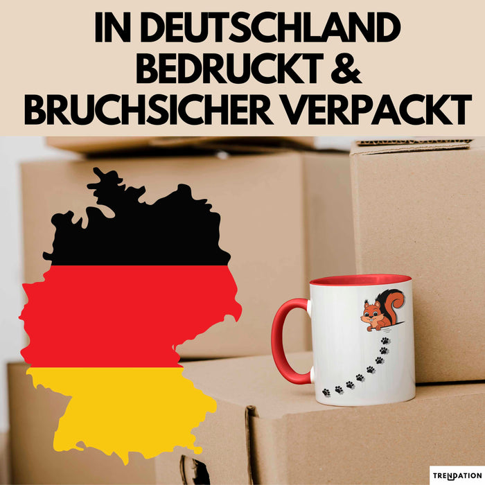 Eichhörnchen Tierliebhaber Tasse Geschenk Lustige Geschenkidee Spruch Rot Trendation
