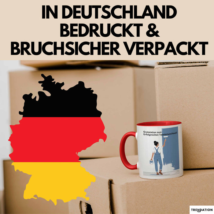 Schüler Abschluss Tasse Geschenk Lustige Geschenkidee Spruch Gratulation Zum Erfolgreichen Tapetenwechsel Rot Trendation