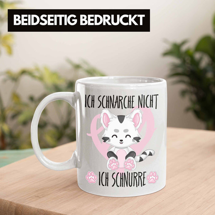 Ich Schnarche Nicht Ich Schnurre Tasse Geschenk Frauen Katzenliebhaber Geschenkidee Weiß Trendation
