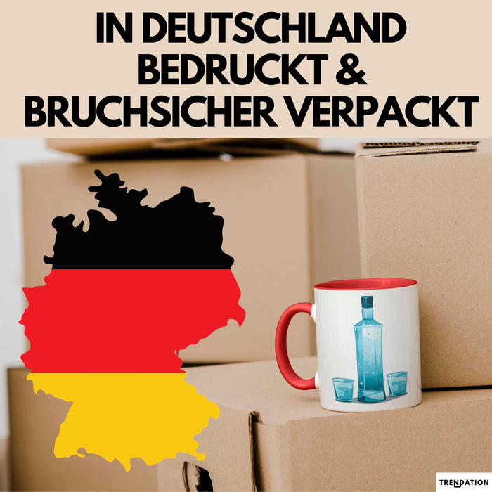Wodka Trinker Tasse Geschenkidee für Spirituosen Liebhaber Rot Trendation