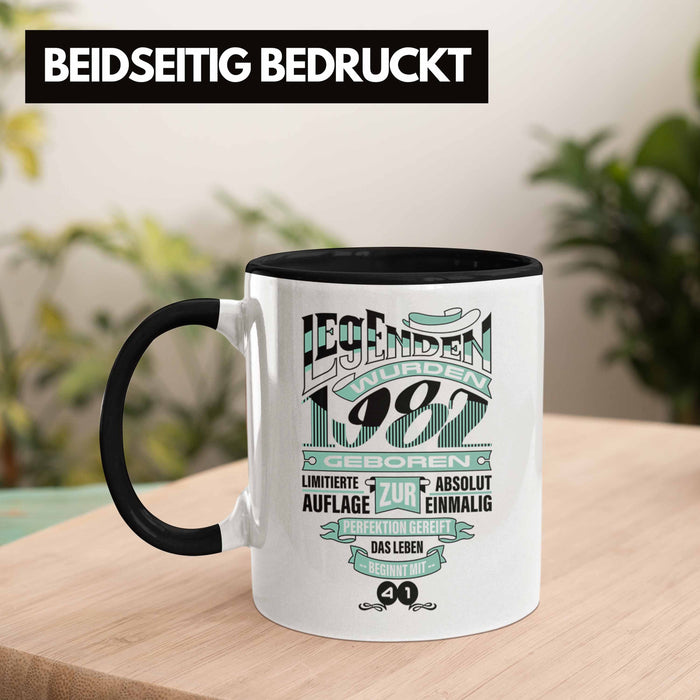 TRENDATION 40. Geburtstag Tasse Frau Mann Geschenk 40er Geschenkidee 40 Mutter Vater Schwarz Trendation
