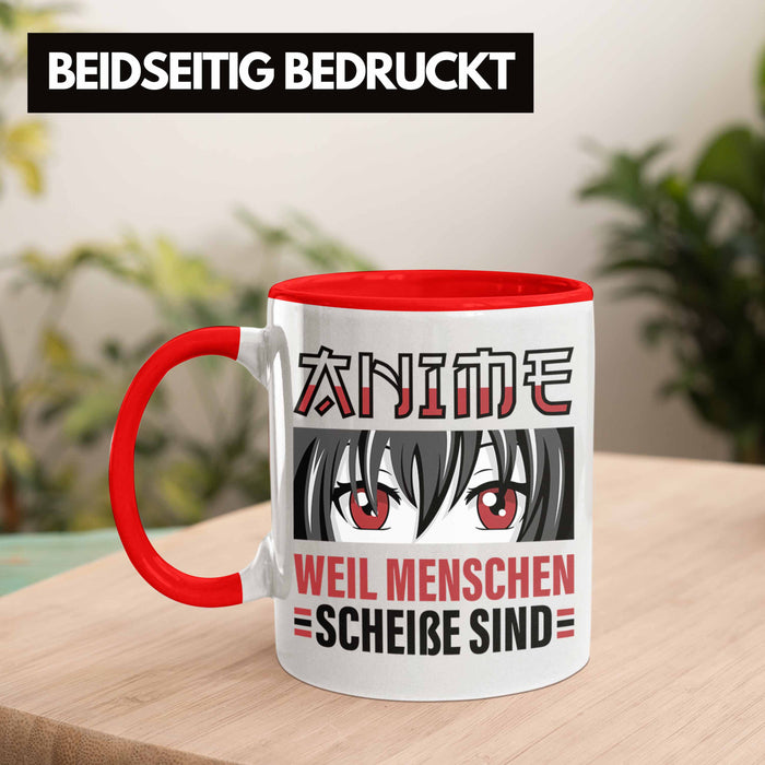 TRENDATION Anime Tasse Geschenk Spruch Kaffeetasse Rot Trendation