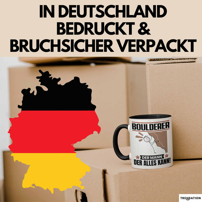 Boulderer Tasse Geschenk für Boulderer Der Mann Der Alles Kann Geschenkidee zum Geburtstag Schwarz Trendation