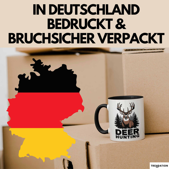 Hirschjäger Jagd Tasse Geschenk für Naturburschen Lustiges Trendation