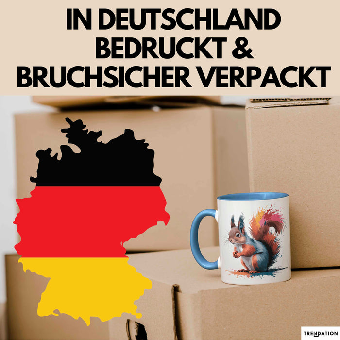 Eichhörnchen Tierliebhaber Tasse Geschenk Lustige Geschenkidee Spruch Blau Trendation