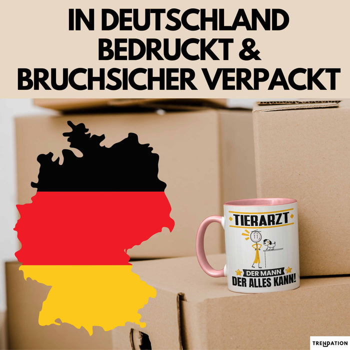Tierarzt Tasse Geschenk für Tierarzt Der Mann Der Alles Kann Geschenkidee zum Geburtstag Rosa Trendation