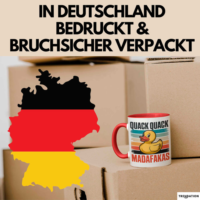 Quietscheente Tier Tasse Geschenk Lustige Geschenkidee Spruch Quack Quack Madafakas Rot Trendation