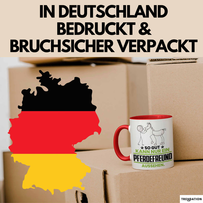 Pferdefreund Geschenk Tasse So Gut Kann Nur Ein Pferdefreund Aussehen Geschenkidee Kaffee-Becher Rot Trendation