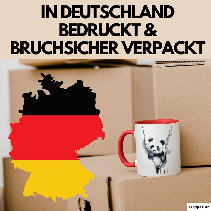 Panda Tierliebhaber Tasse Geschenk Lustige Geschenkidee Spruch Rot Trendation