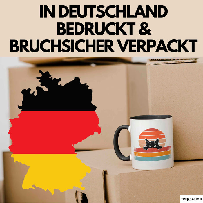 Katzen Tierliebhaber Vintage Tasse Geschenk Lustige Geschenkidee Spruch Schwarz Trendation