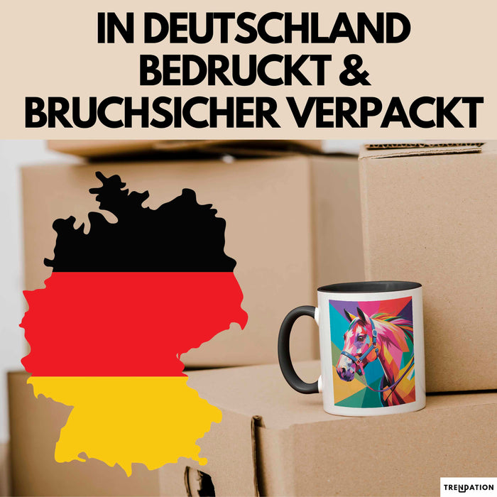 Pferde Tierliebhaber Tasse Geschenk Lustige Geschenkidee Spruch Schwarz Trendation