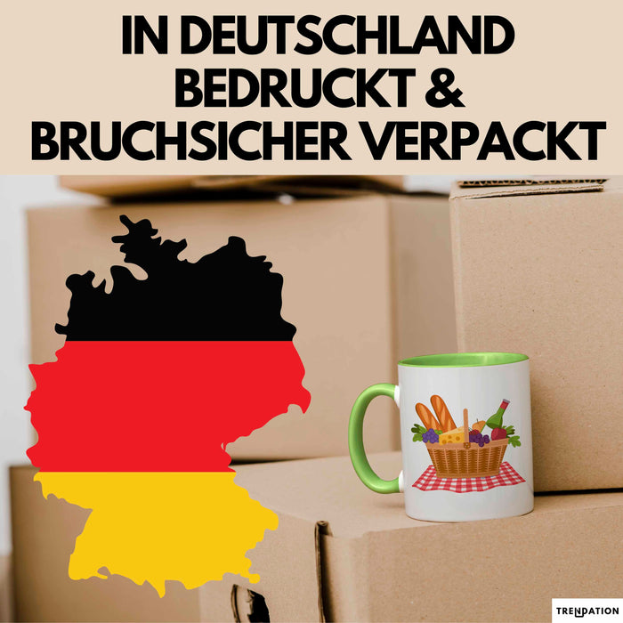 Picknick Fan Tasse Geschenkidee für Draußen Essen Liebhaber Grün Trendation
