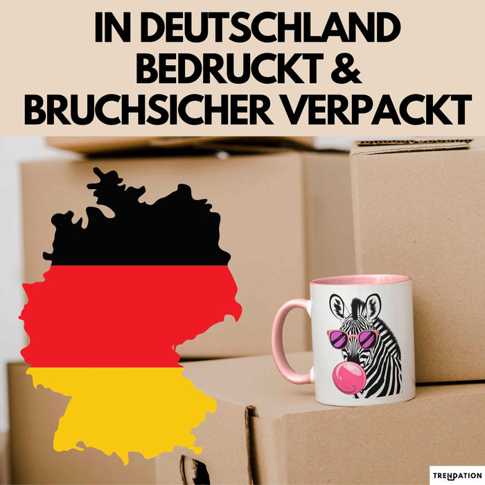 Zebra Kaugummi Tasse Geschenk Lustige Geschenkidee Spruch Rosa Trendation