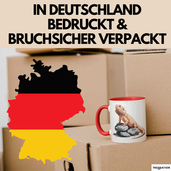 Reptil Bartagame Tasse Geschenk Lustige Geschenkidee Spruch Rot Trendation