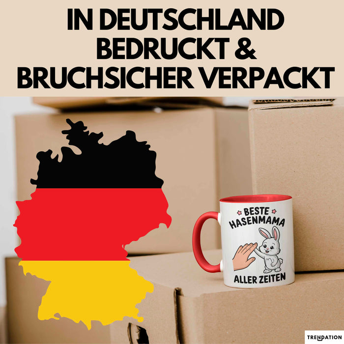 Kaninchen Hase Tierliebhaber Tasse Geschenk Lustige Geschenkidee Spruch Beste Hasenmama Aller Zeiten Rot Trendation