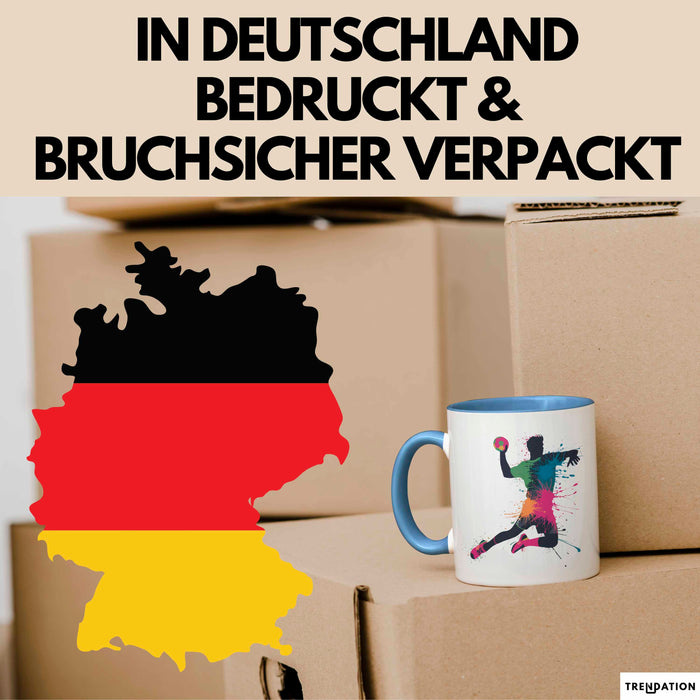Handballspieler Tasse Geschenk Lustige Geschenkidee Spruch Blau Trendation