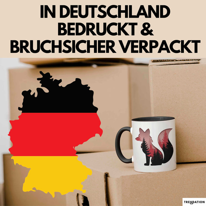 Fuchs Tierliebhaber Tasse Geschenk Lustige Geschenkidee Spruch Schwarz Trendation