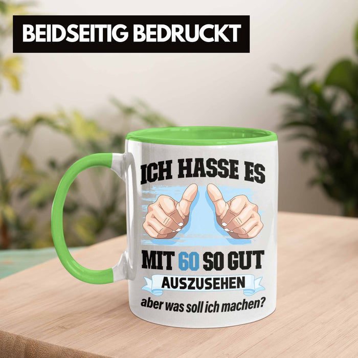 Trendation - 60. Geburtstag Tasse Frau Männer Geschenk 60er Geschenkidee 60 Mutter Vater Mann Frauen Lustig Geschenke Deko Grün Trendation
