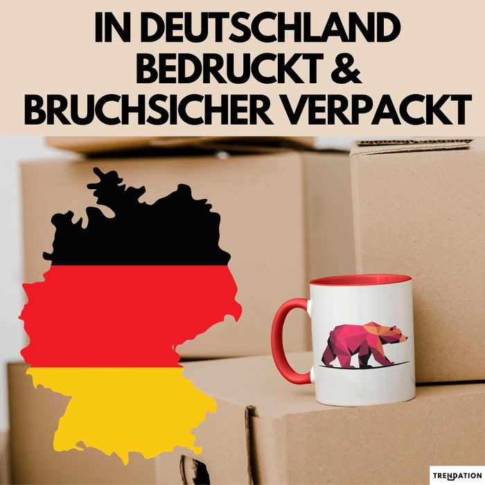 Bär Tierliebhaber Tasse Geschenk Lustige Geschenkidee Spruch Rot Trendation