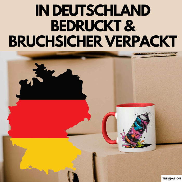 Graffiti Künstler Tasse Geschenkidee für Streetart Fan Rot Trendation