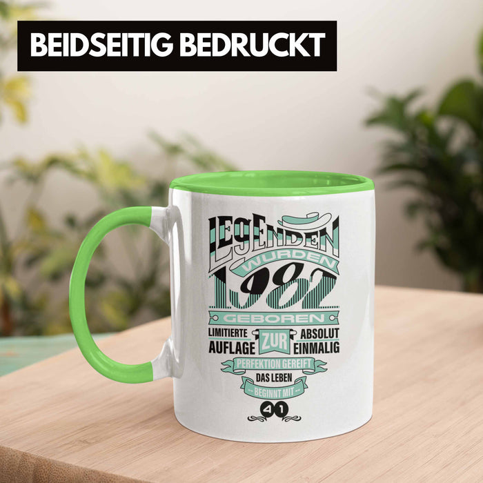 TRENDATION 40. Geburtstag Tasse Frau Mann Geschenk 40er Geschenkidee 40 Mutter Vater Grün Trendation