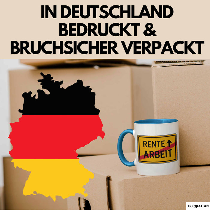 Rentner Tasse Geschenk Rente Arbeit Ruhestand Blau Trendation