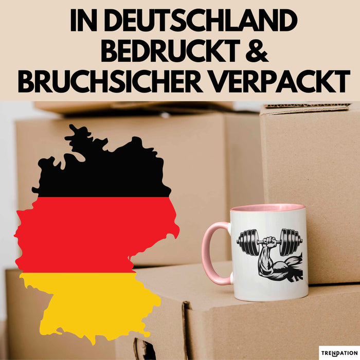 Bodybuilder Tasse Geschenkidee für Fitness Experten Rosa Trendation