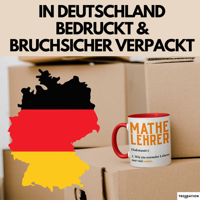 Mathematiklehrer Unterricht Tasse Geschenk Lustige Geschenkidee Spruch Mathe Lehrer Rot Trendation