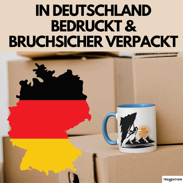 Kletterer Tasse Geschenkidee Abenteuersucher Lustiger Spruch Geschenkidee Lustig Blau Trendation