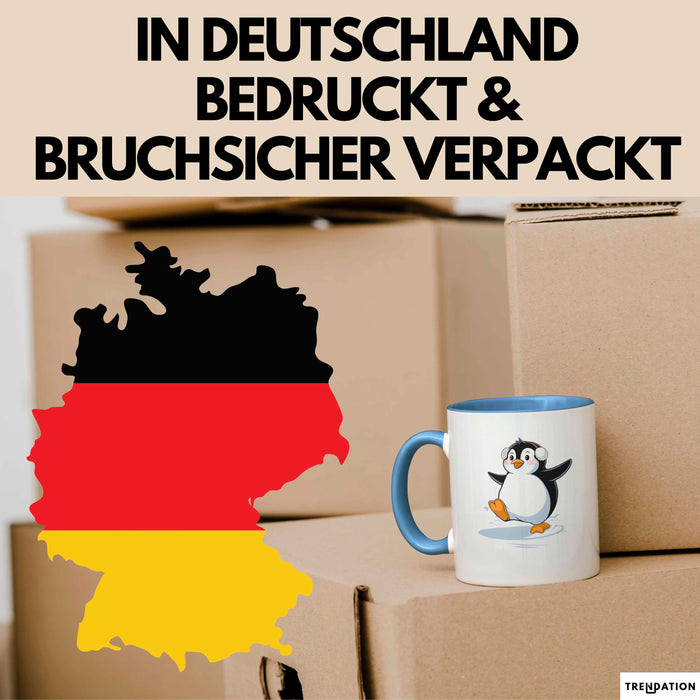 Pinguin Liebhaber Tasse Geschenk Lustige Geschenkidee Spruch Für Kälte Fans Blau Trendation