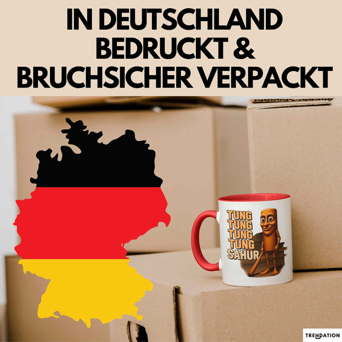Tung Tung Tung Tung Sahur Tasse Meme Italienisch Geschenk Lustig Becher Rot Trendation